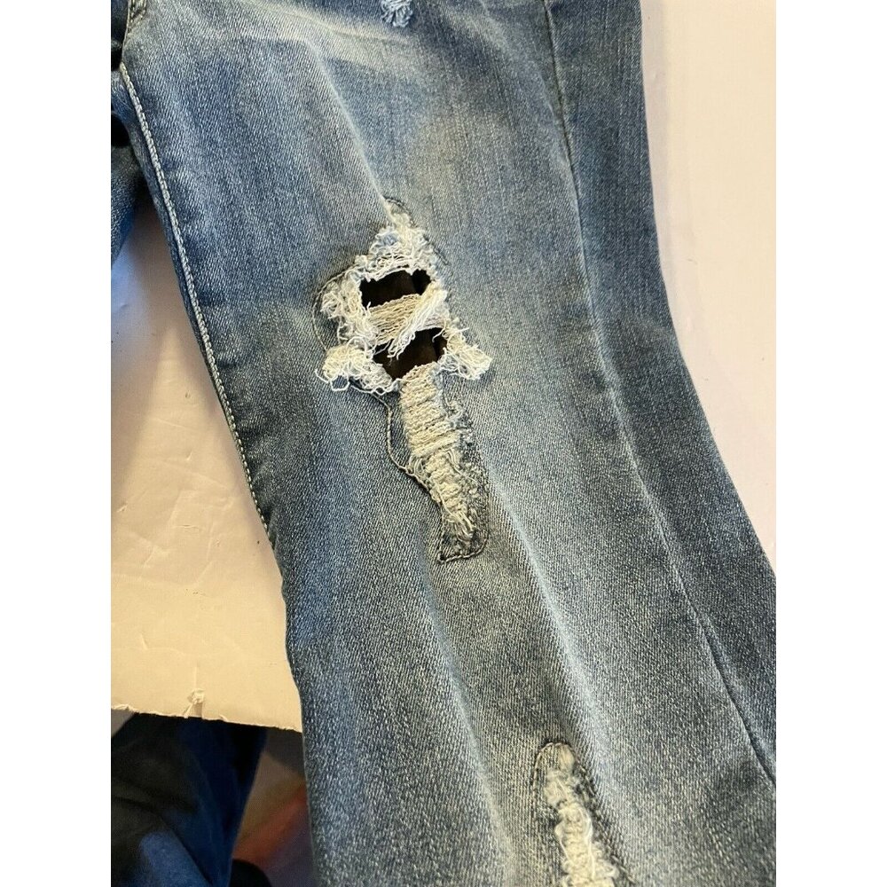 Judy Blue Jeans Womens 1/25  25x28.5 Blue Skinny Distressed Denim JB82109MD - Picture 7 of 16